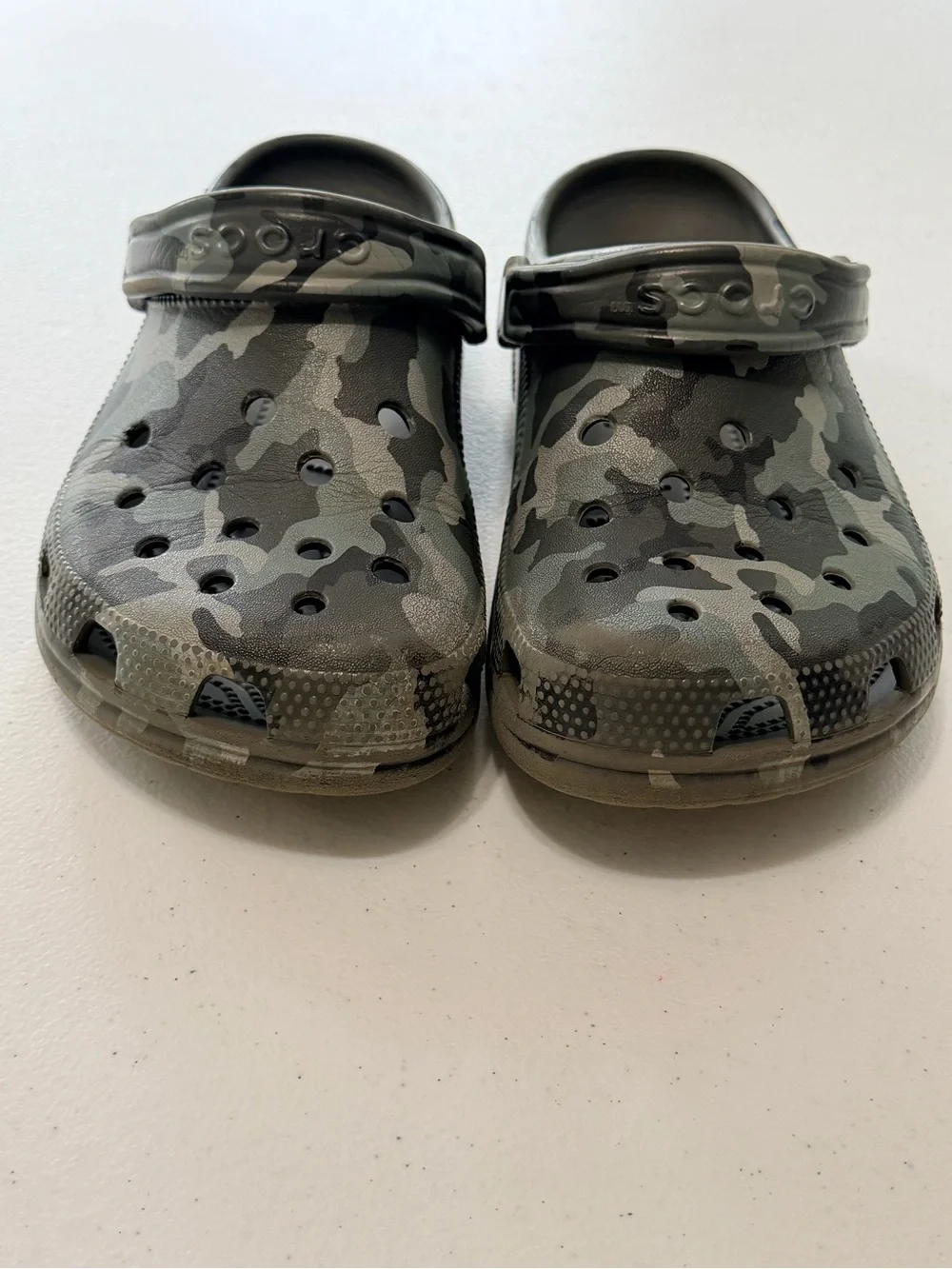Gray Camouflage Crocs Clog Sandals